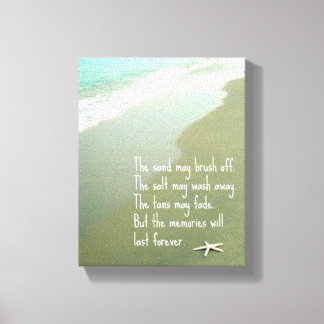 BEACH MEMORIES WILL LAST FOREVER QUOTE CANVAS PRINT