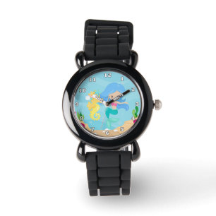 Beach mermaid girls cute watch