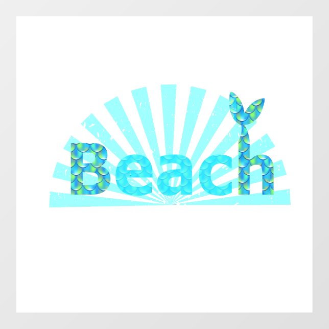 Beach, Mermaid Tail Window Cling (Sheet)