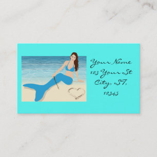 Beach Mermaid Valentine Thunder_Cove Business Card