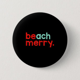 Beach Merry Christmas 6 Cm Round Badge