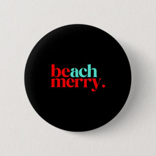 Beach Merry Christmas Funny 6 Cm Round Badge