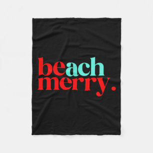 Beach Merry Christmas Funny  Fleece Blanket