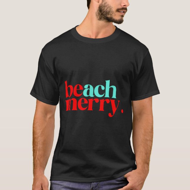 Beach Merry Christmas Funny  T-Shirt (Front)