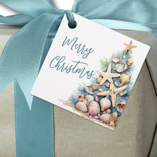 Beach Merry Christmas Gift Favour Tags