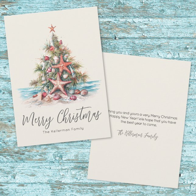 Beach Merry Christmas Holiday Card (Beach Merry Christmas Holiday Card)