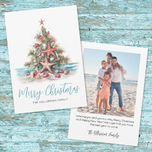 Beach Merry Christmas Holiday Card