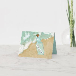Beach Message In A Bottle Thank You Card