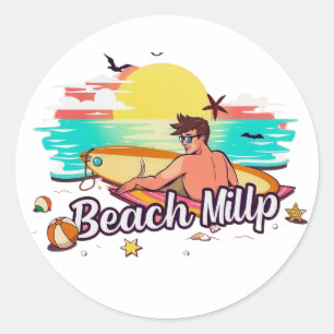 Beach Mill: Surf, Sun, and Fun Classic Round Sticker