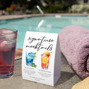 Beach Mocktails Blue Lagoon Summer Sunrise Menu