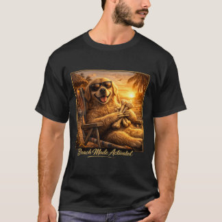 Beach Mode Activated Golden Retriever T-Shirt
