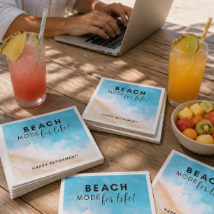 Beach Mode for Life Retirement Persoanlize It Napkin