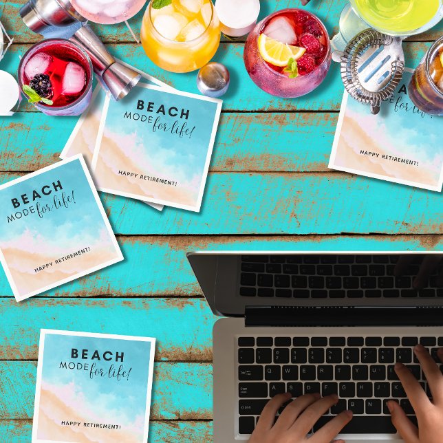 Beach Mode for Life | Retirement | Persoanlize It Napkin (Creator Uploaded)