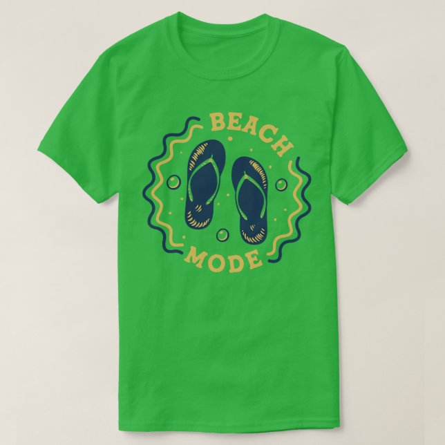Beach Mode Fun Summer Flip Flop Badge 2 T-Shirt (Design Front)