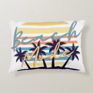 Beach Mode Retro Sunset Palm Trees Decorative Cushion