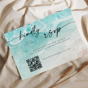 Beach Modern QR Code Website RSVP Card