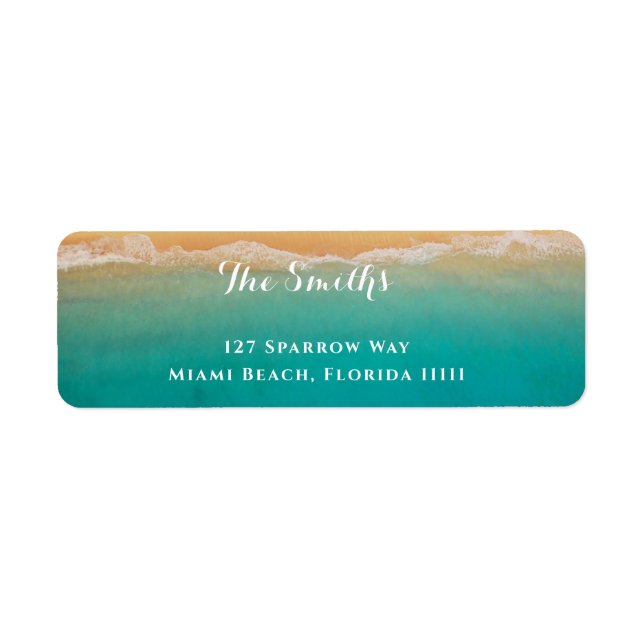 Beach Modern Tropical Return Address Label (Front)