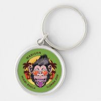 Beach Monkey custom name & location key chains