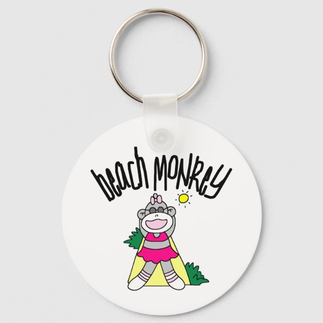 Beach Monkey Key Ring (Front)