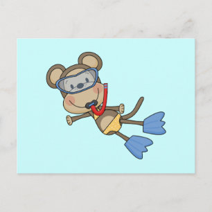 Beach Monkey Snorkelling Tshirts and Gifts Postcard