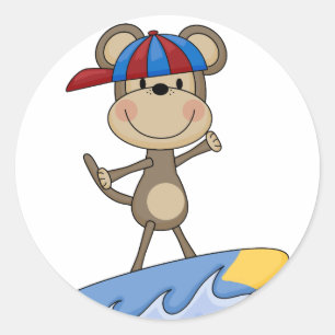 Beach Monkey - Surfing T-shirts and Gifts Classic Round Sticker