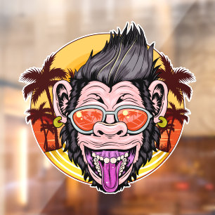 Beach Monkey Window Cling