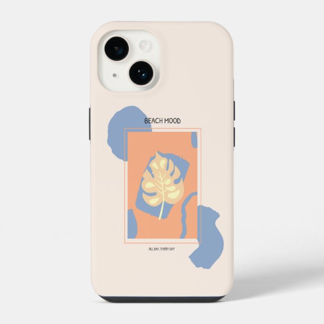 Beach Mood Abstract Tropical Leaf iPhone Case (Back)