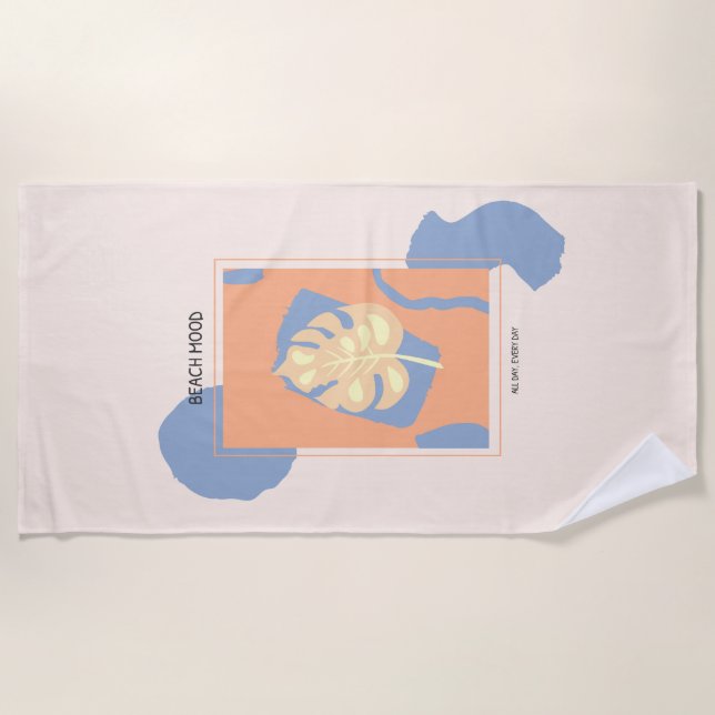 Beach Mood Abstract Tropical Leaf Towel (Front)