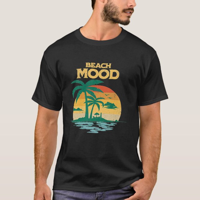 Beach Mood  Aloha Hawaii Hawaiian Island Palm Tree T-Shirt (Front)