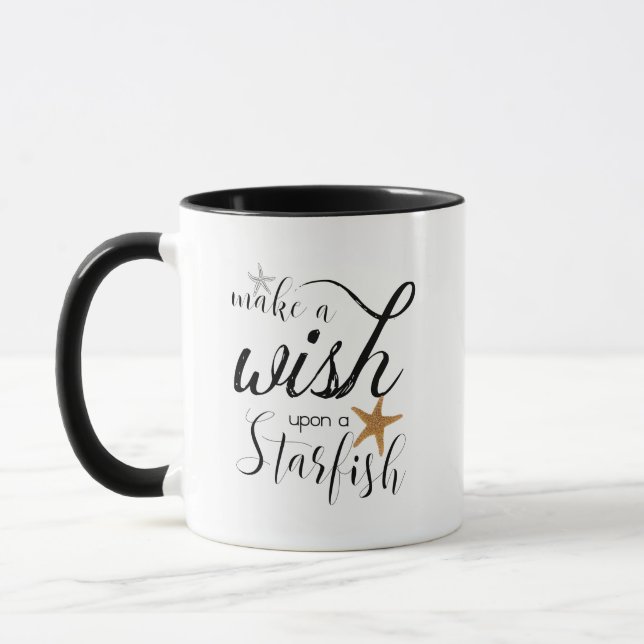Beach Mug Starfish Quote (Left)