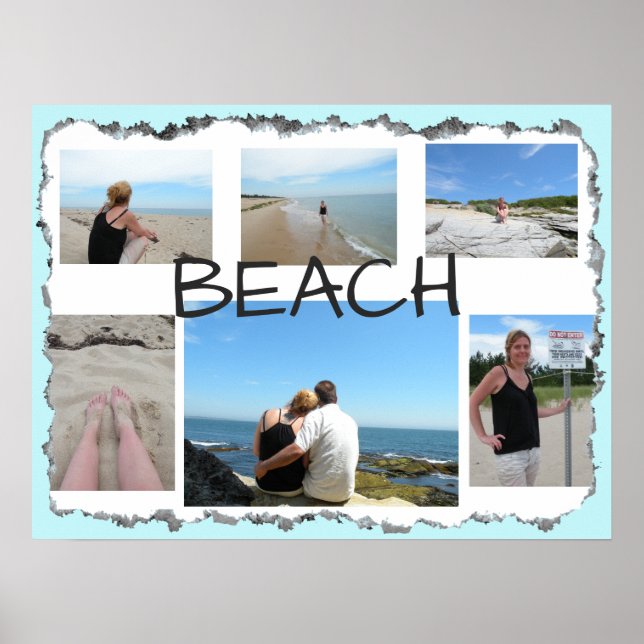 Beach Multi Picture Personalised Poster (Front)