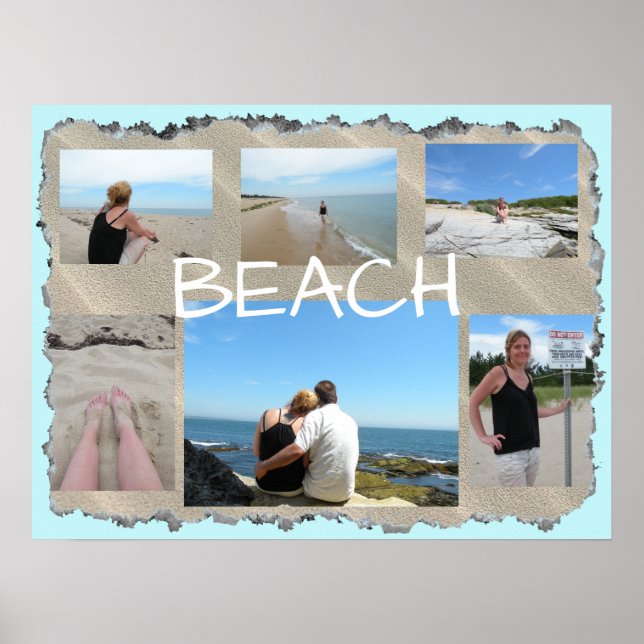 Beach Multi Picture Personalised Poster (Front)