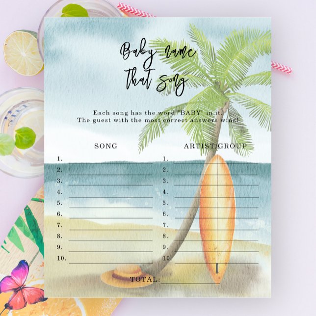 Beach - Name that song baby shower game (Creator Uploaded)