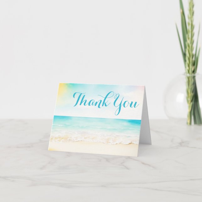 Beach Nautical Cruise Employee Appreciation Thank You Card (Front)