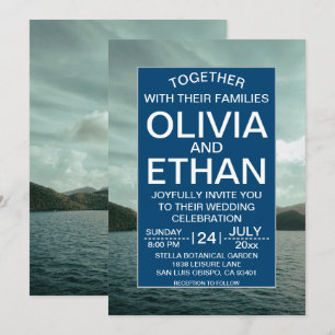 Beach nautical navy blue Wedding Invitation