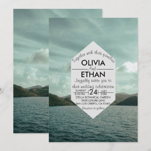 Beach nautical navy blue Wedding Invitation