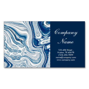 beach nautical ocean watercolor blue marble 	Magnetic business card