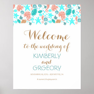 Beach Nautical Ocean Wedding Welcome Sign