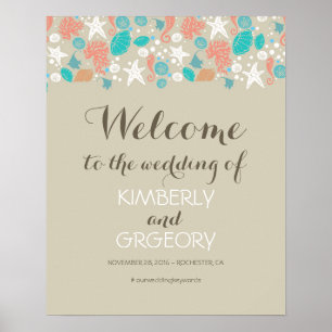 Beach Nautical Ocean Wedding Welcome Sign