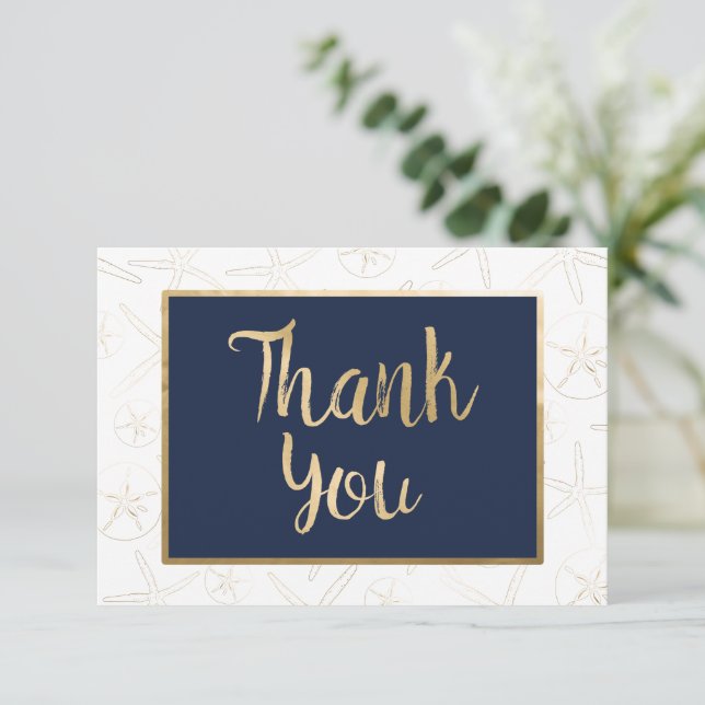 Beach, Nautical Them Flat Thank You Card (Standing Front)