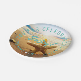 Beach Nautical Wedding Party Personalised Paper Plate