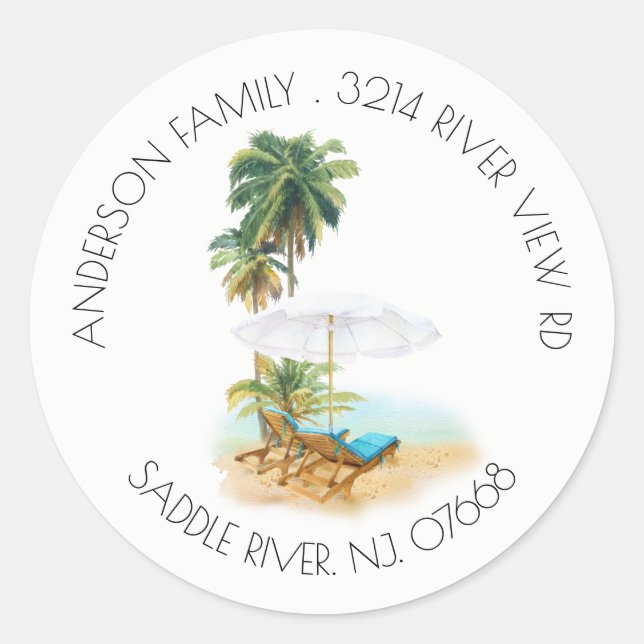 Beach | New Home Address Label Sticker (Front)