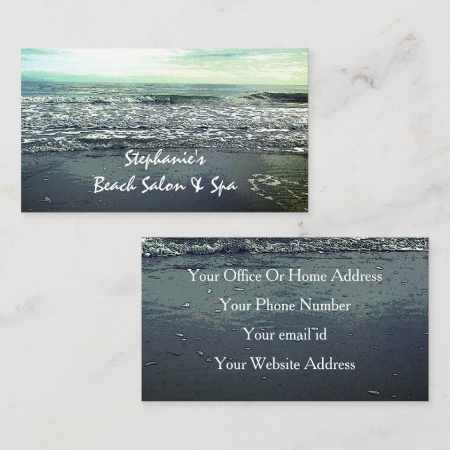 Beach Ocean Artistic Elegant Tropical Paradise Business Card (Front/Back)