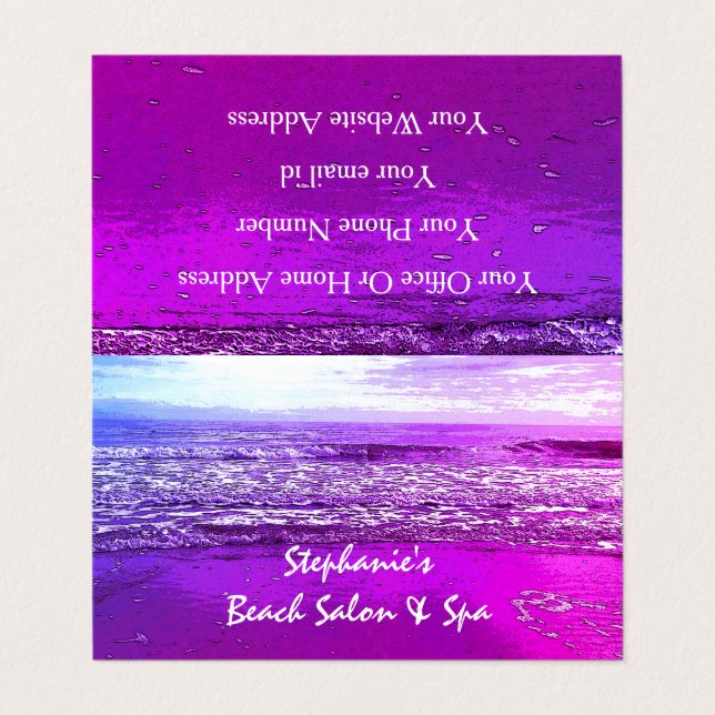 Beach Ocean Artistic Pink Tropical Paradise 2023 Business Card (Outside Unfolded)