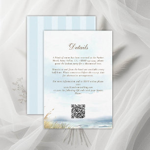 Beach Ocean Blue  Wedding Details Enclosure Card