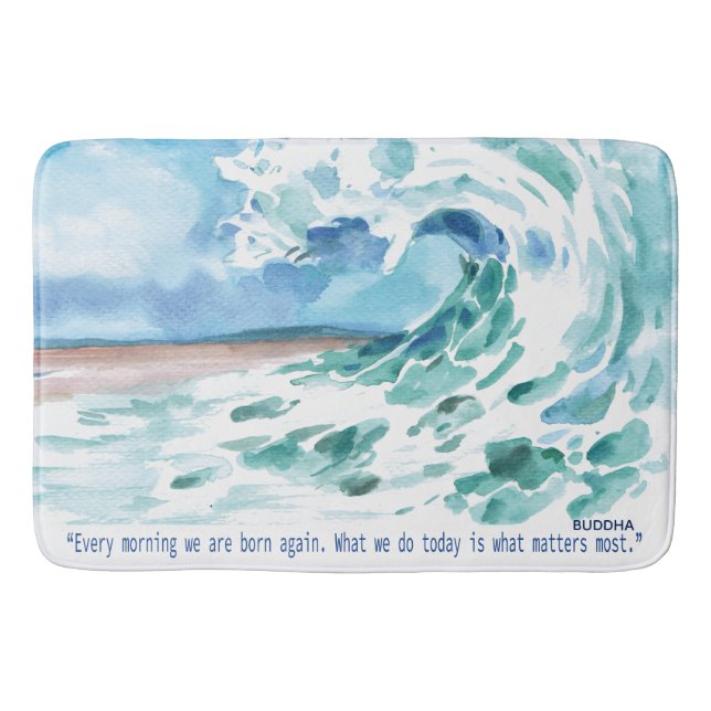 Beach Ocean Buddism Spiritual Quote Inspirational Bath Mat (Front)