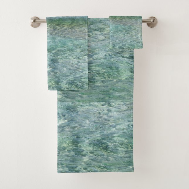 Beach Ocean Calm Waves Towel Set (Insitu)