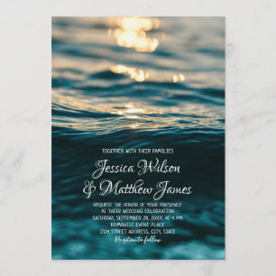 Beach Ocean Destination Nautical Sunset Wedding Invitation