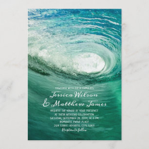 Beach Ocean Destination Surfing Nautical Wedding Invitation