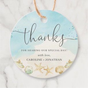 Beach Ocean Destination Wedding Thank You Favour Tags